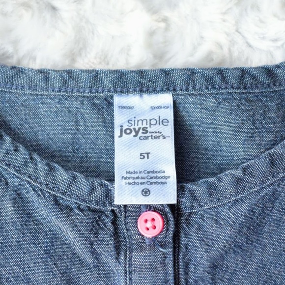 Carter's Chambray Peasant Blouse - Picture 5 of 6